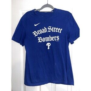 Nike Broad Street Bombers Philadelphia Phillies T-Shirt Blue Men’s Size M